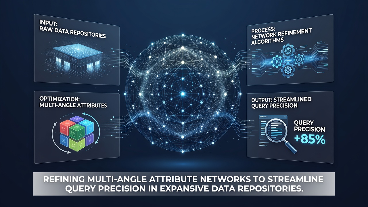 Visualization of refined query paths through multi-angle attribute networks in large data systems